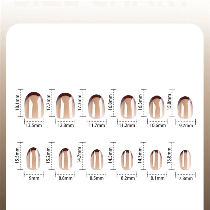 Brown Chrome French Tip Press On Nails price